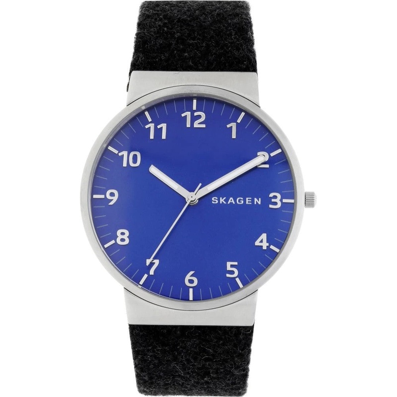 SKAGEN SKW6232 Ancher Blue Dial Black Felt Strap Men’s Watch 40 Blue Stainless Steel