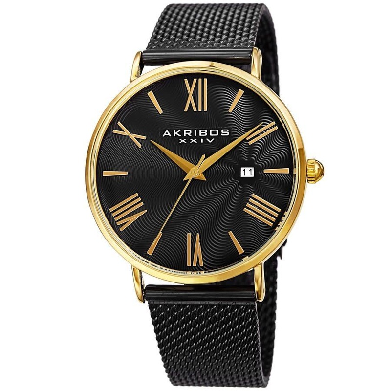 Akribos Xxiv  Quartz Black Dial Men’s Watch AK1110BKG