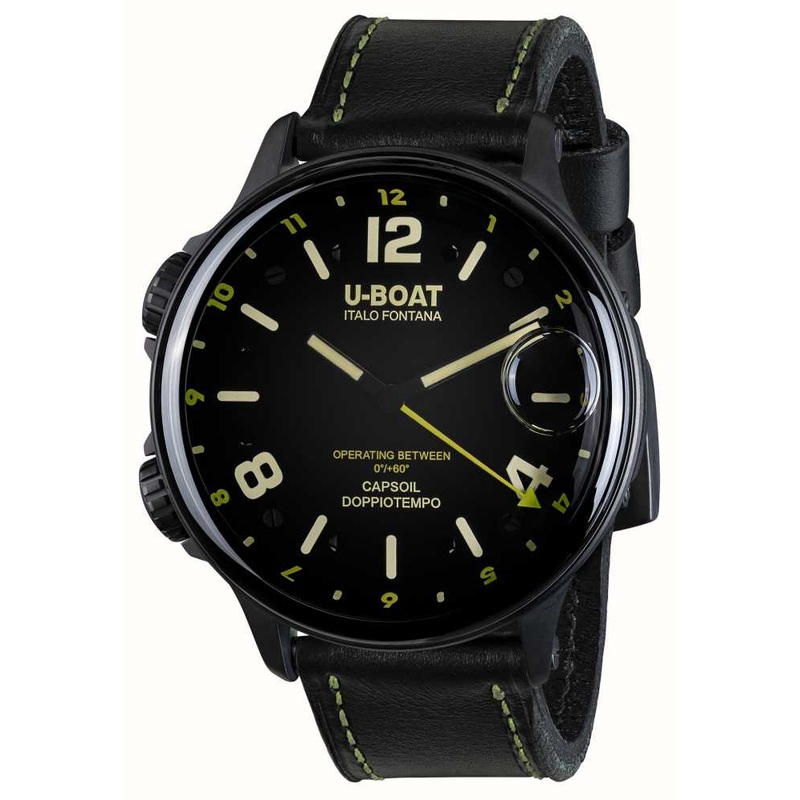 U-Boat Men’s Watch Capsoil Doppiotempo 55mm Black Rehaut 9675