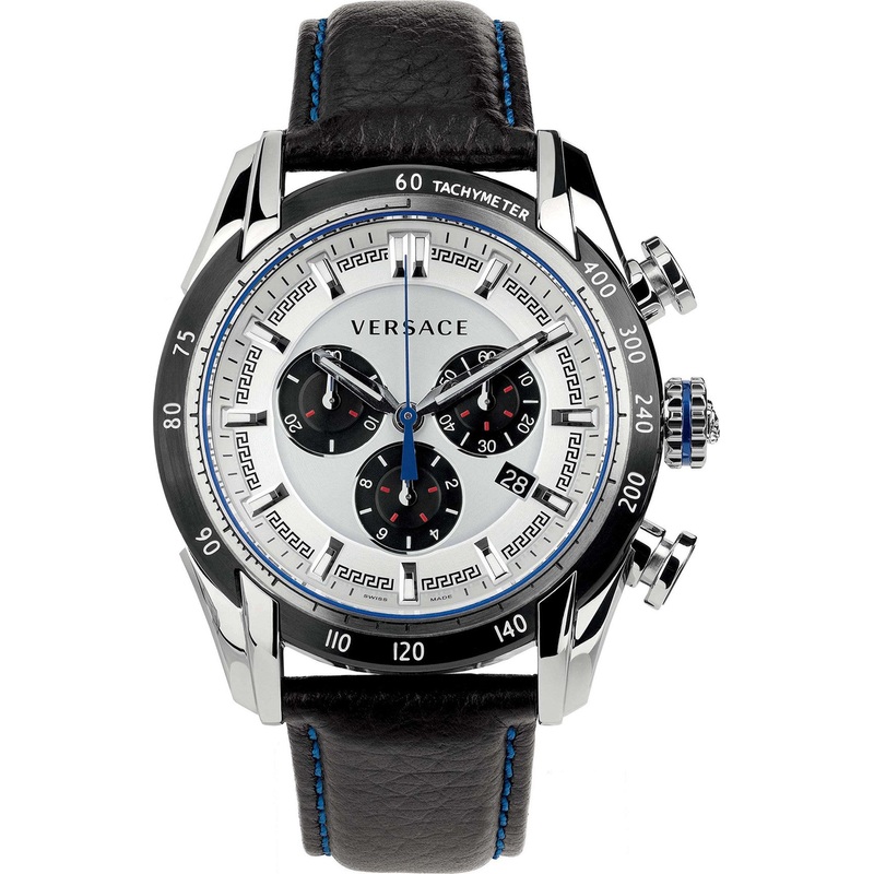 Versace V-Ray Leather Strap Men’s Watch VDB010014
