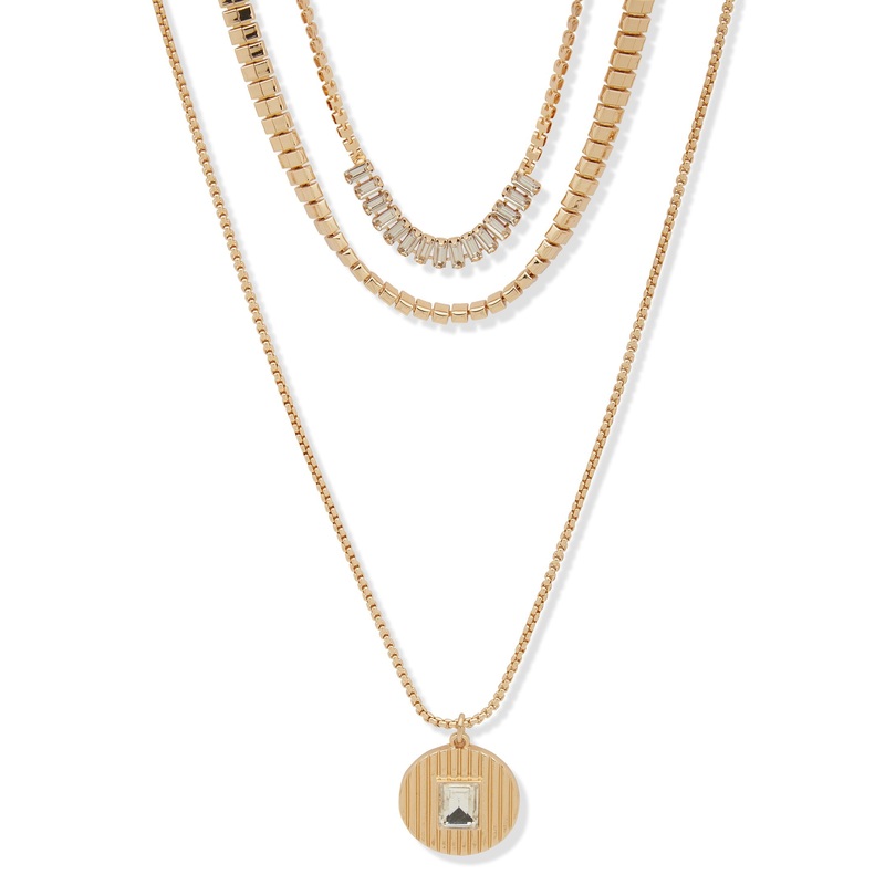 Nine West 19N00984 Necklace Crystal Gold & Crystal Necklace