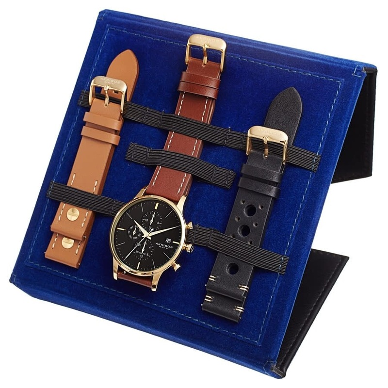 Akribos Xxiv Quartz Black Dial Men’s Watch AK1105YGBR-S