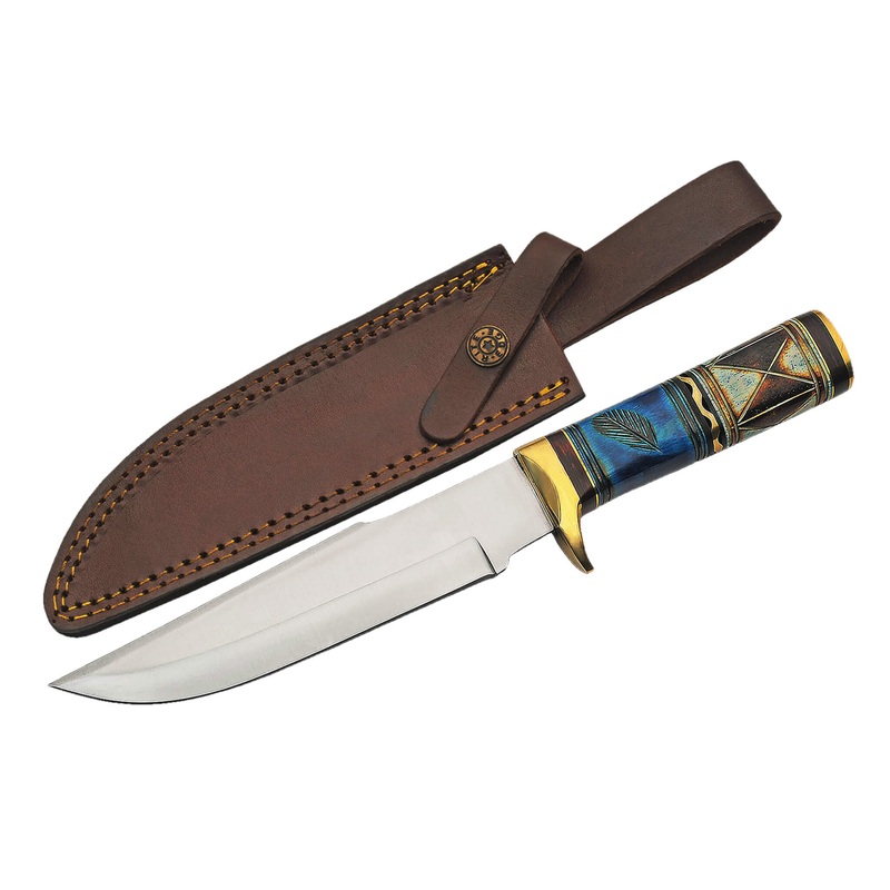Blue Feather Bowie Knife