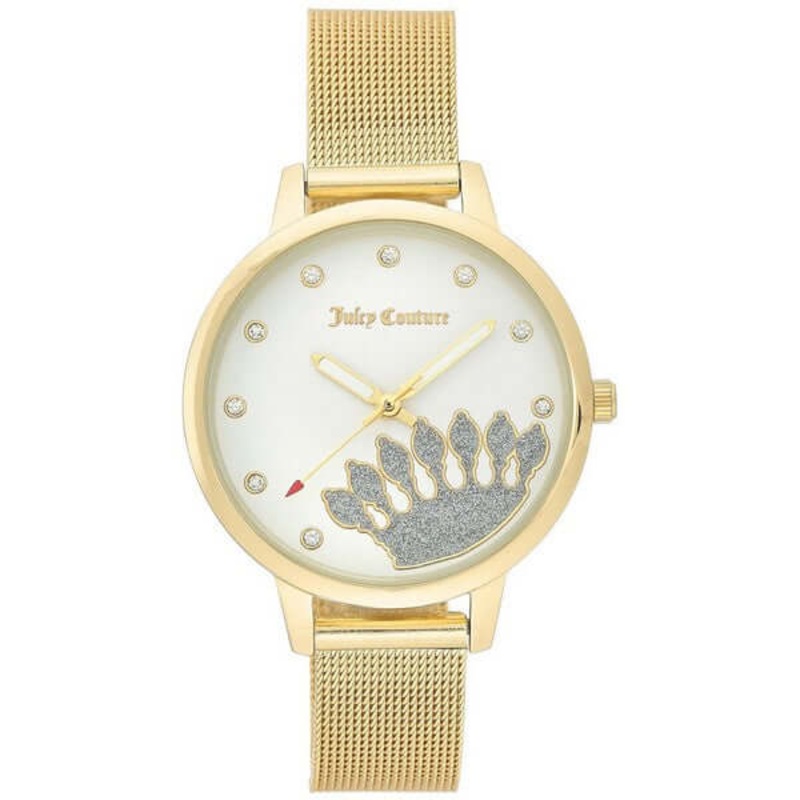 Juicy Couture Women’s Watch JC/1124WTGB – White and Gold Glam 36 White Stainless Steel