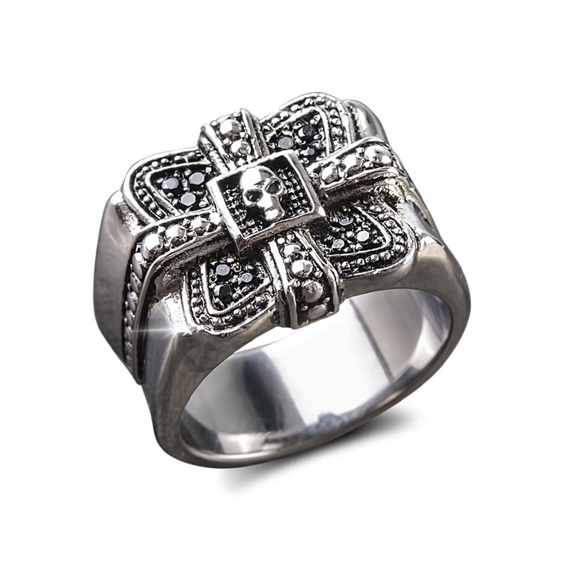 Midnight Skull Steel Ring 9