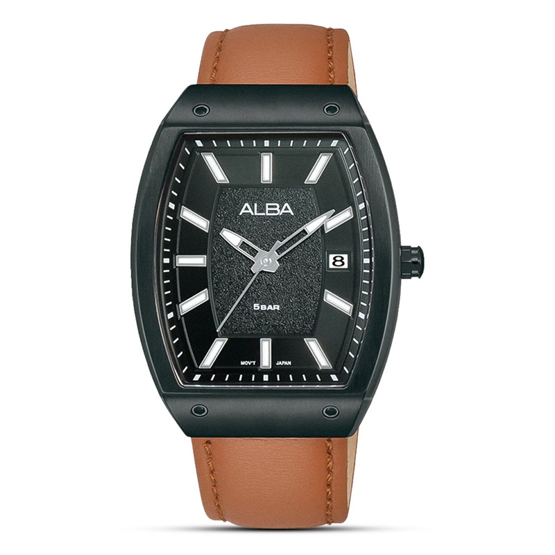 Alba Analog Black Dial Leather Band Men’s Watch | AG8N19X
