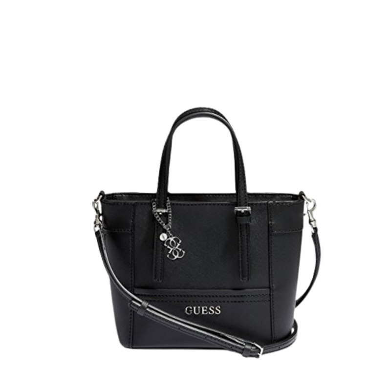 GUESS Delaney Mini Tote  Black | Compact & Chic  VY669305