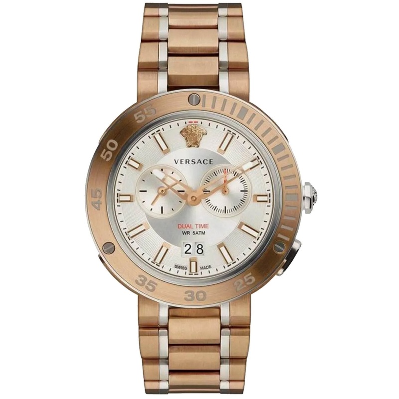 Versace V Extreme Chronograph White Dial Rose Gold Stainless Steel Watch for Women – VCN050017