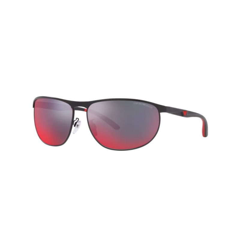 Emporio Armani Men’s Sunglasses Wraparound Black/Red EA212430016P