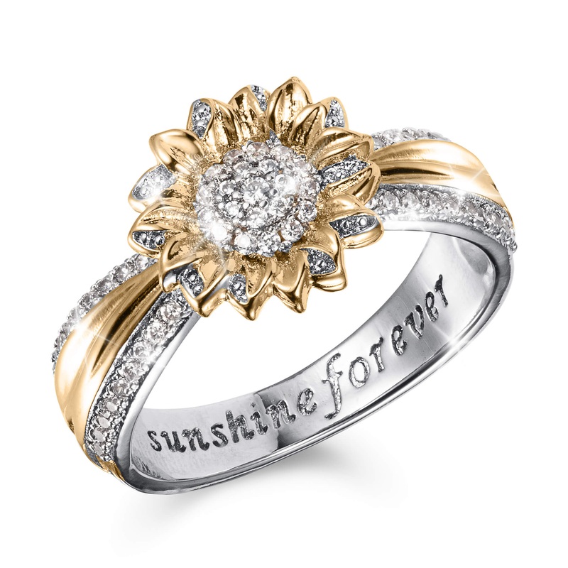 Sunlit Sunflower Trio Ring 5