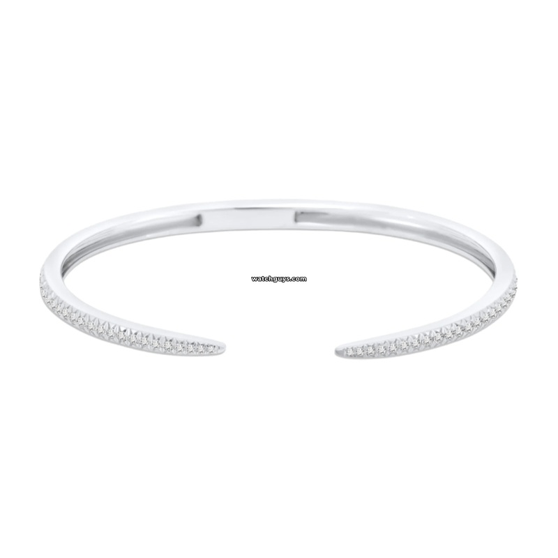 Diamond Cuff Bangle Bracelet 18K White Gold 0.80 CT