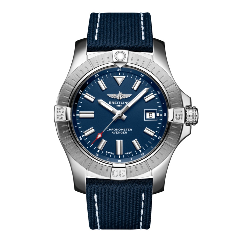 Breitling Avenger Automatic 43 Blue Dial Blue Nylon Strap Watch for Men – A17318101C1X1