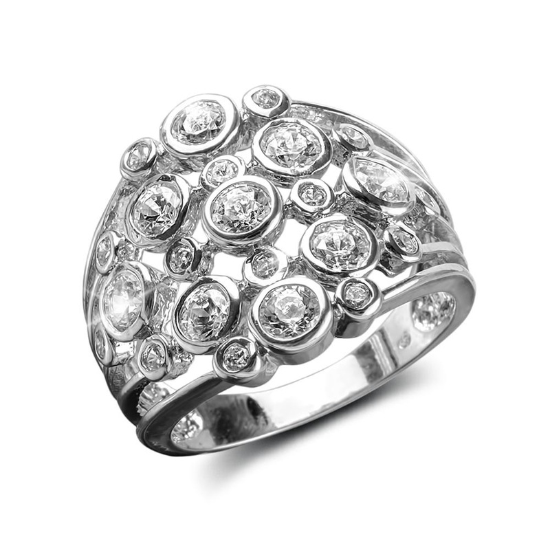 Champagne Fizz Rhodium Ring 5