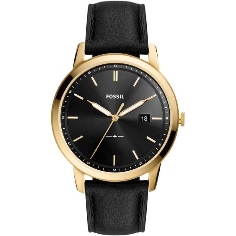 Fossil FS5840 Mens Minimalist Watch 44 Black Stainless Steel