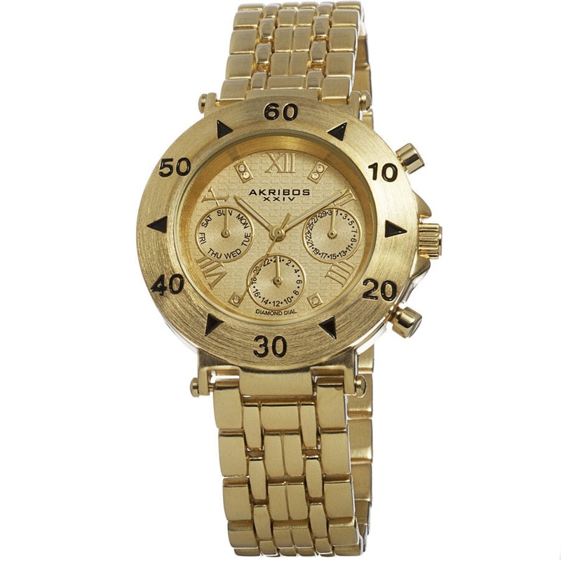 Akribos Xxiv Gold-Tone Ladies Watch AK686YG