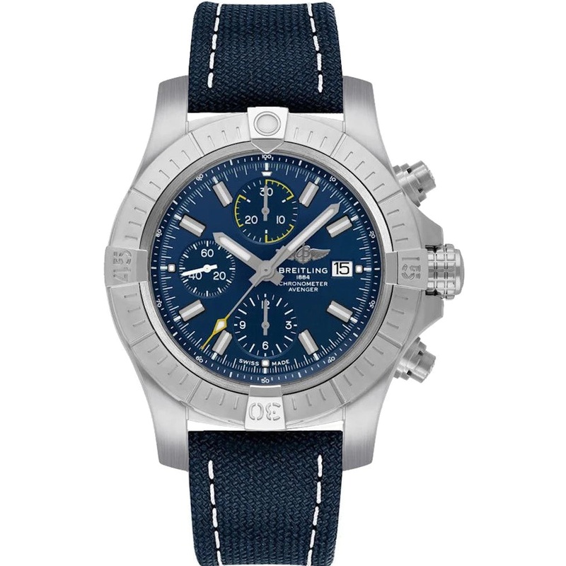 Breitling Avenger Chronograph 43 Blue Dial Blue Nylon Strap Watch for Men – A13385101C1X1
