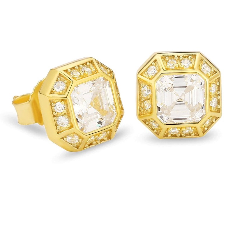 Big Daddy Emerald Cut Diamond Stud Earrings
