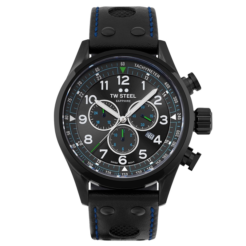 TW Steel Men’s Black Swiss Volante Watch SVS306