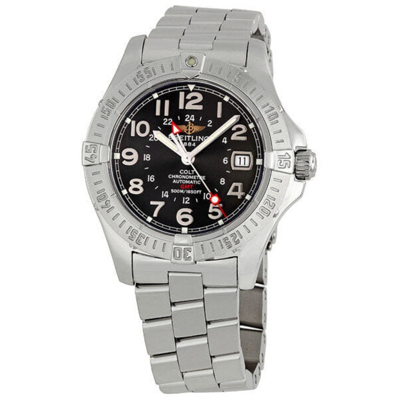 Breitling Aeromarine Colt GMT Steel Black Men’s Watch A3235011-B715SS A3235011/B715/136A