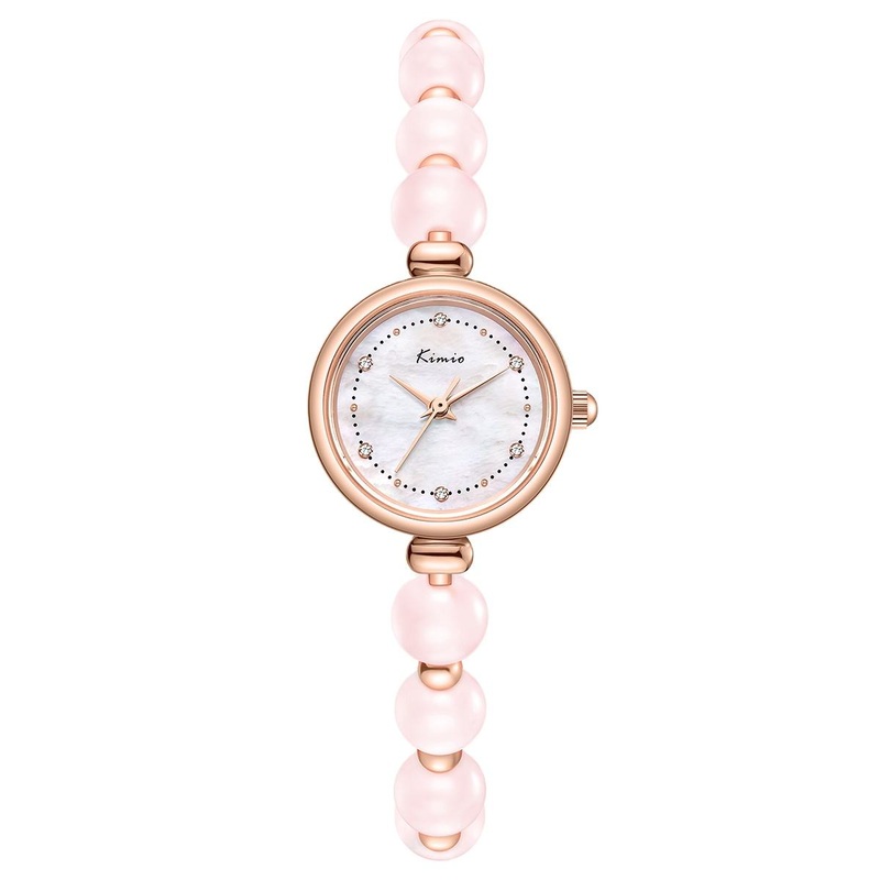 Kimio Pearl Strap White Dial Ladies Watch | K6553S-XZ1RLW Pink