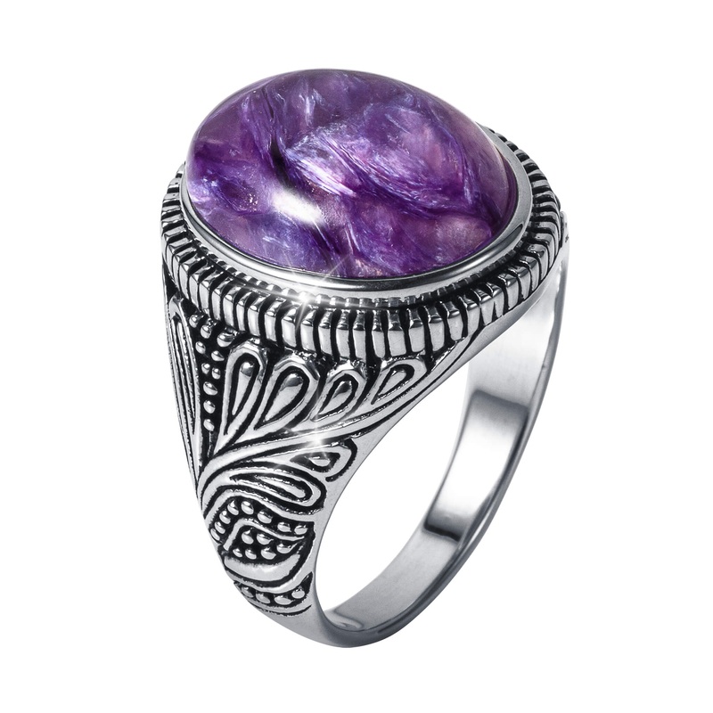 Royal Charoite Mens Ring 13