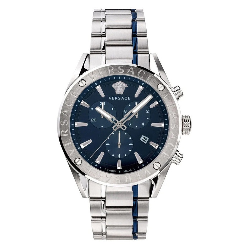 Versace Men’s Watch V-Chrono Blue Bracelet VEHB00519