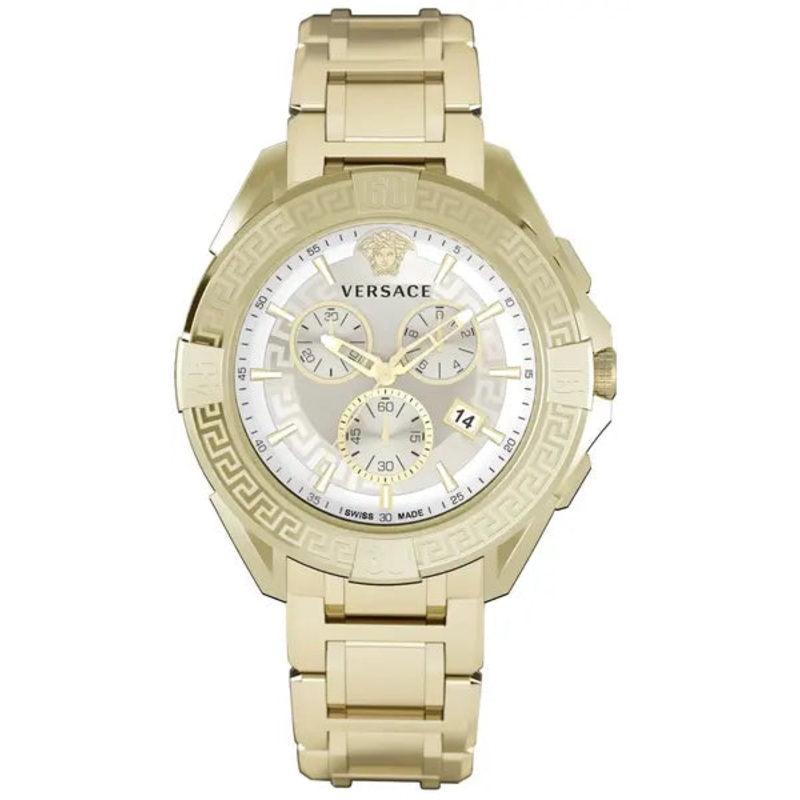 Versace Men’s Watch Chrono Sporty 46mm White Gold Bracelet VE5CA0623