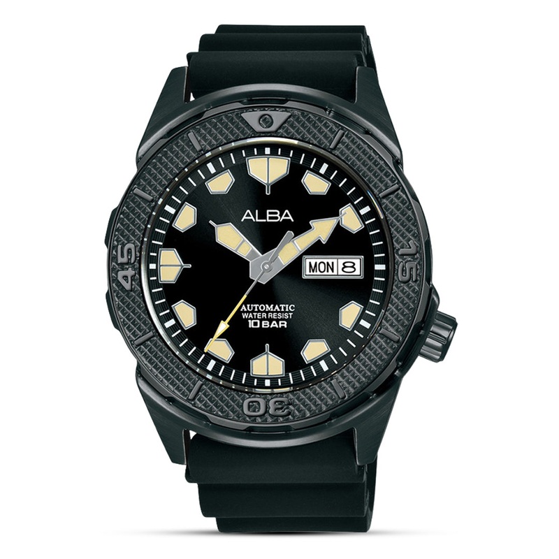Alba Automatic Black Dial Silicon Band Men’s Watch | AL4569X