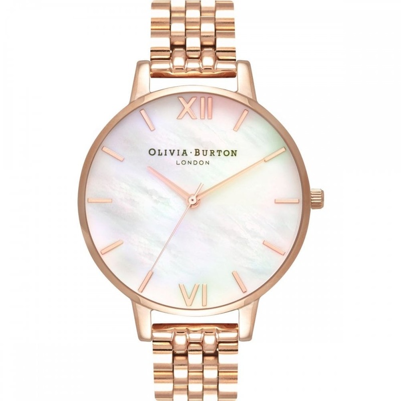 Olivia Burton Mother of Pearl Rose Gold Watch OB16MOP03 38 Rose Gold Stainless Steel