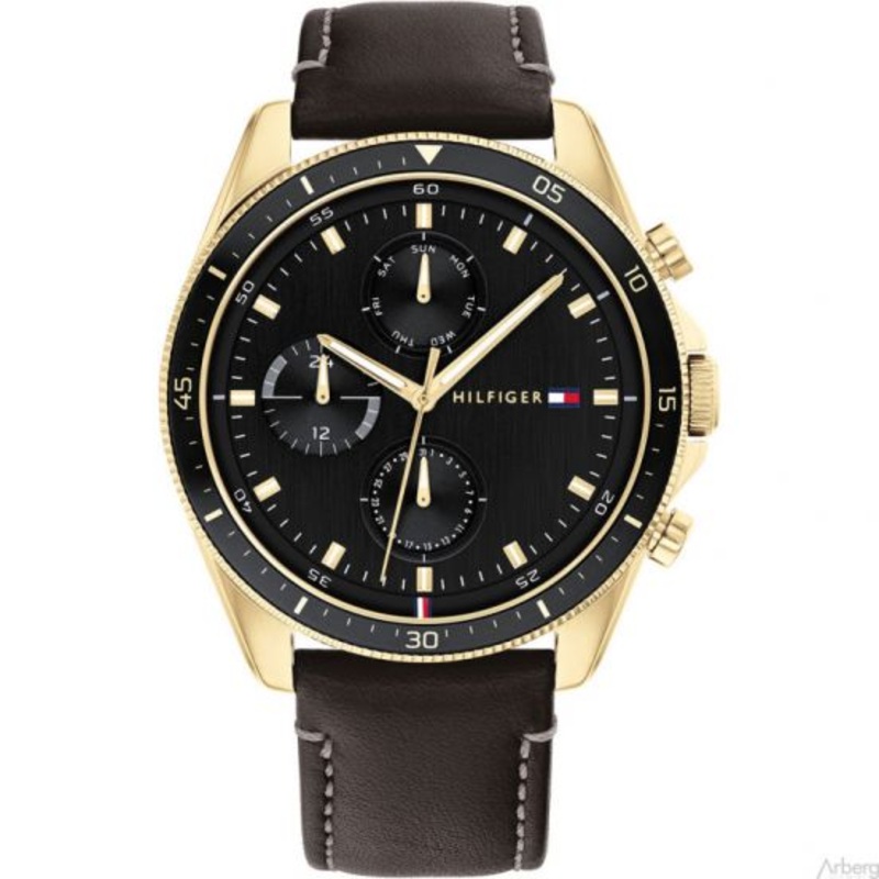 Tommy Hilfiger Mens Parker Leather Strap Wristwatch TH1791836