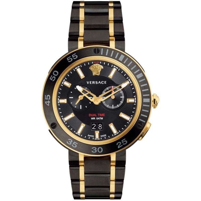 Versace V Extreme Pro Two Tone Dial Stainless Steel Strap Watch for Men – VCN040017