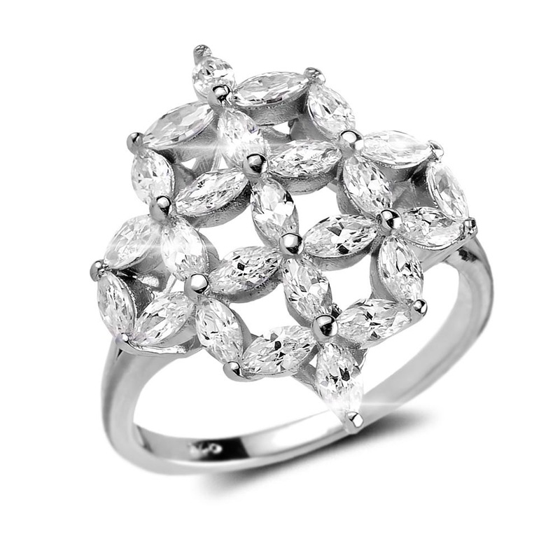 Floretta Rhodium Ring 5