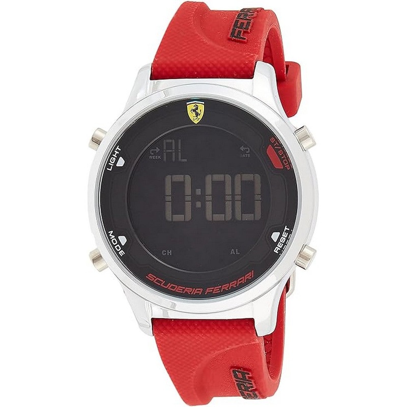 SCUDERIA Ferrari 0830757 Quartz with Silicone Strap Men’s watch 40 Black Leather