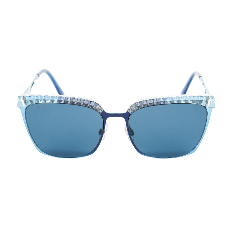 Swarovski Women’s Sunglasses Square Browline Blue SK0196/S 92V