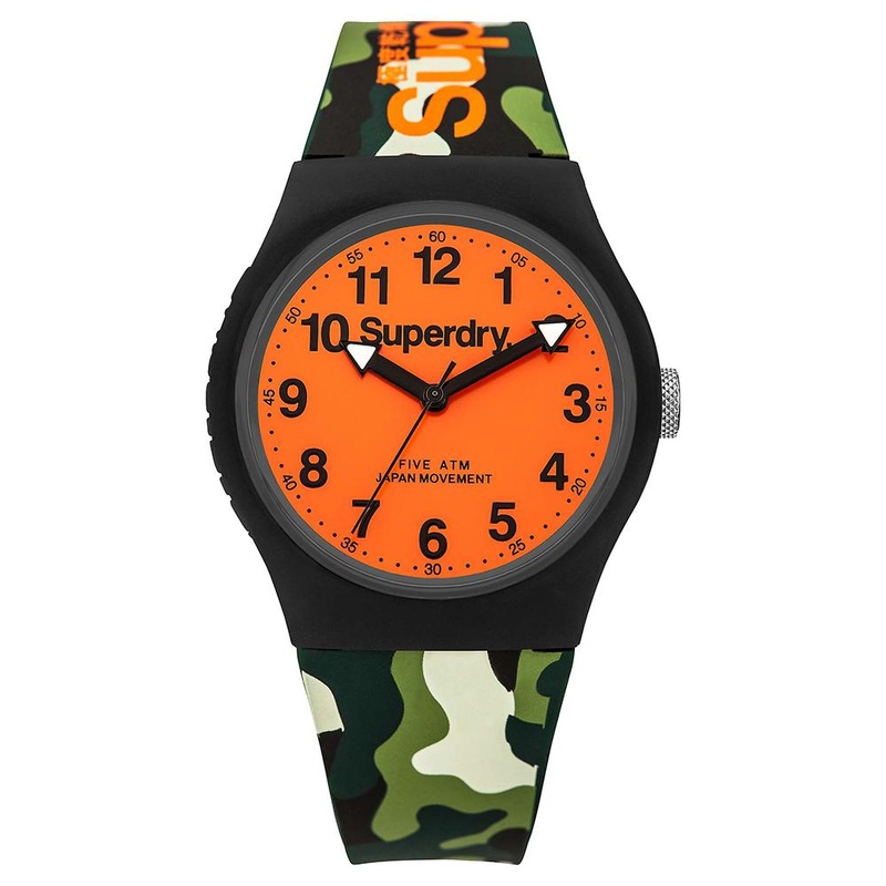 Unisex Urban Camo Rubber Strap Superdry Watch SYG164NO