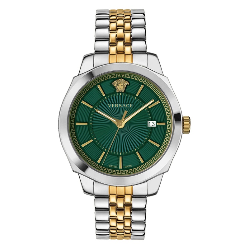 Versace Men’s Watch Icon Classic Green Two-Tone Bracelet VEV901623