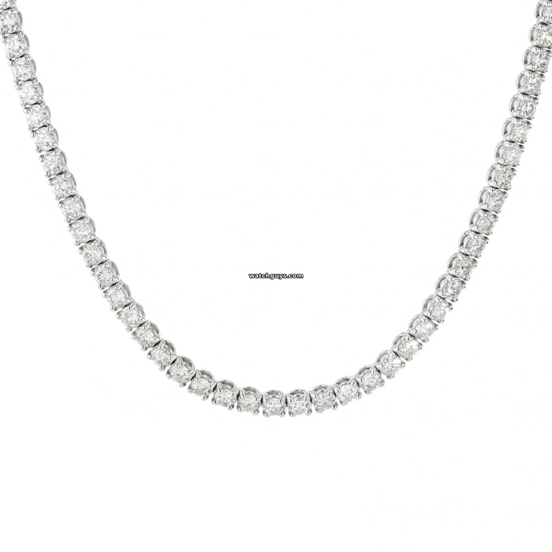 Diamond Tennis Necklace 8 Carat TW 14k White Gold
