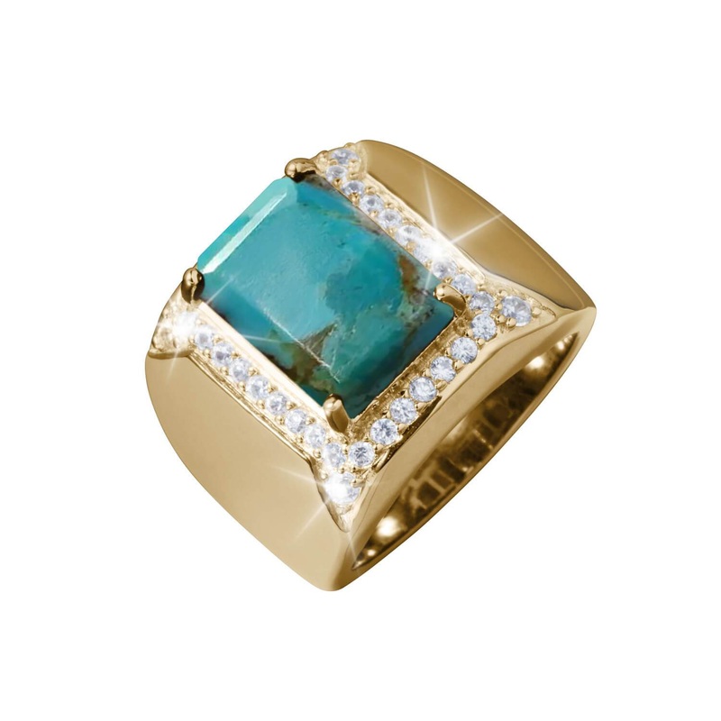 Tidal Turquoise Men’s Ring 14