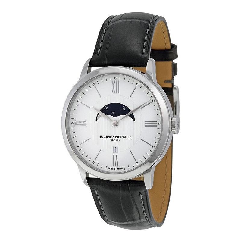 Baume et Mercier Classima White Dial Moonphase Men’s Watch 10219 MOA10219
