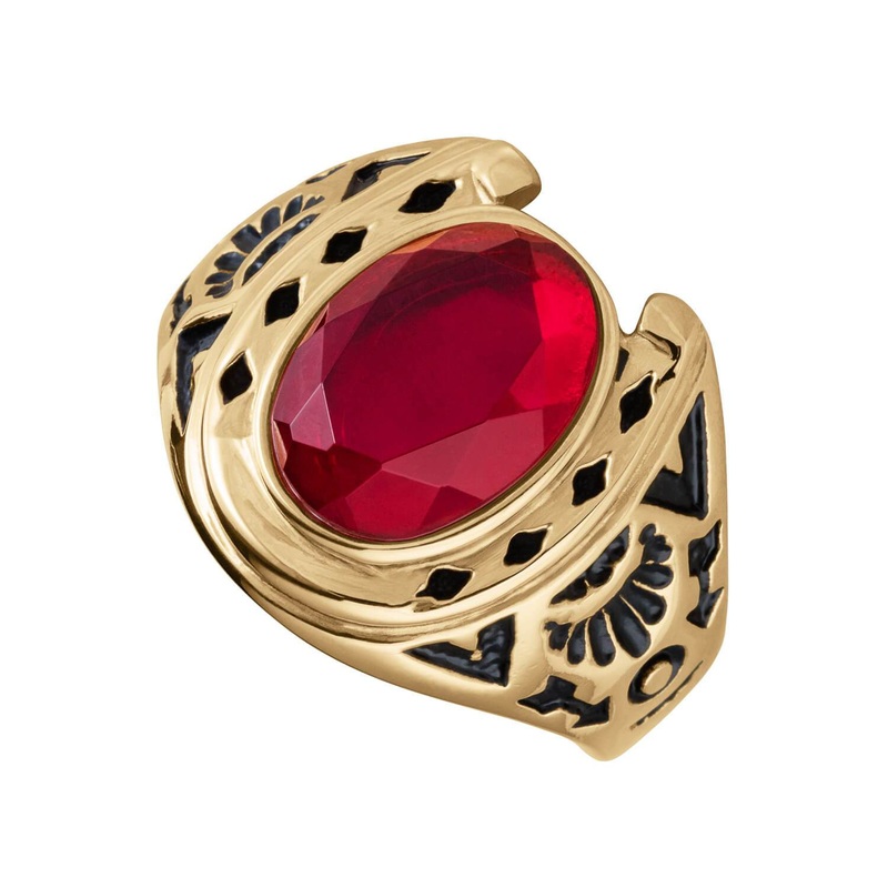 Fire Red Horseshoe Ring 13