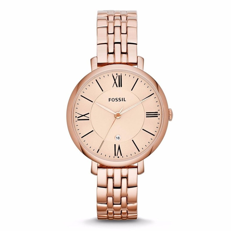 Fossil ES3435 Jacqueline Rose-Tone Stainless Steel Watch 36 Gold Stainless Steel