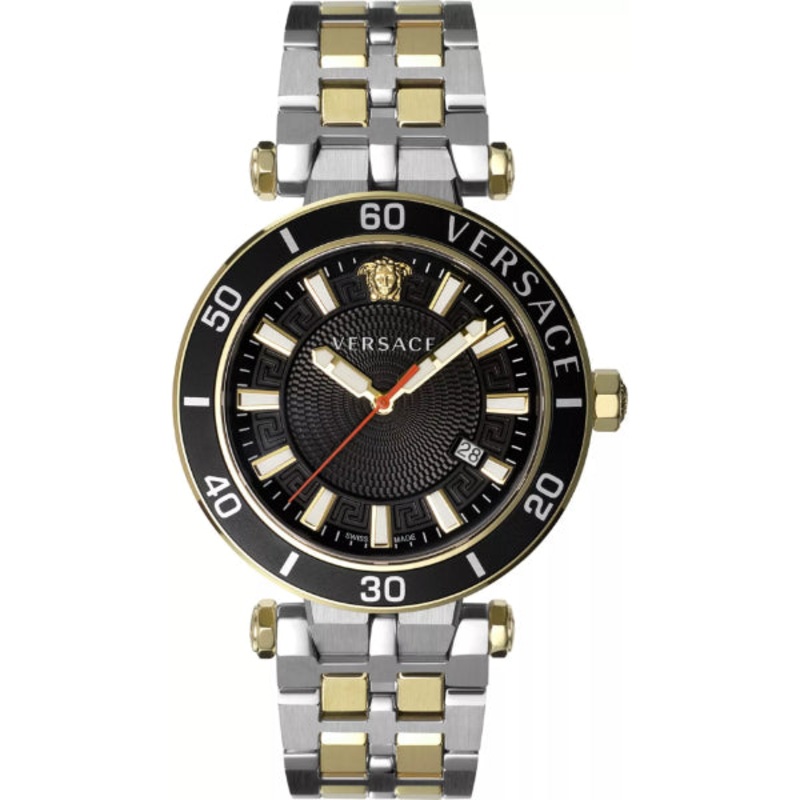 Versace Greca Sport Two-tone Stainless Steel Black Dial Quartz Watch for Gents – VEZ300821