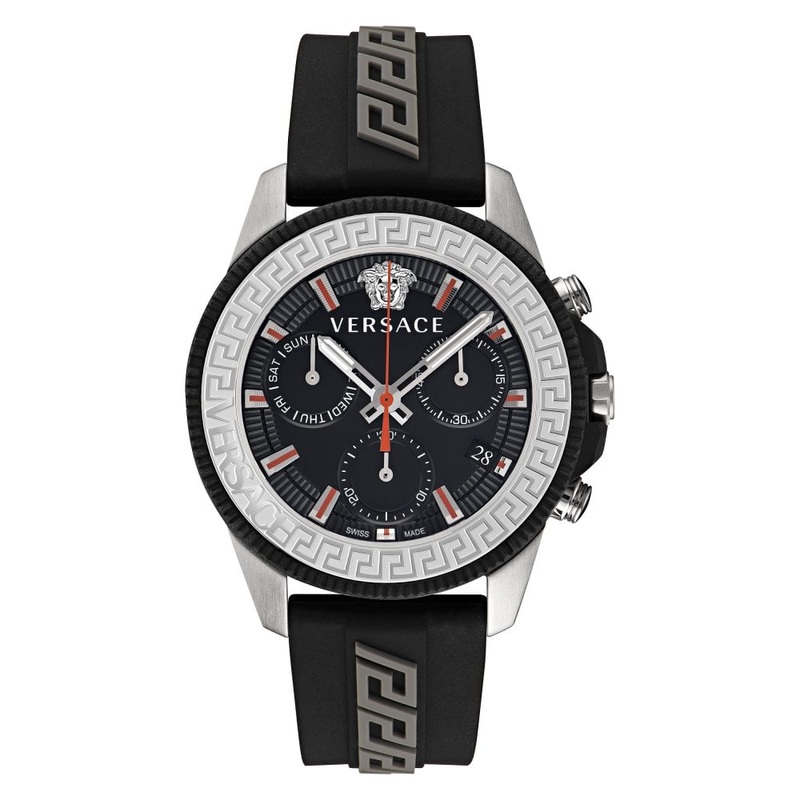 Versace Men’s Watch 45mm Greca Action Chronograph Black VE3J00222
