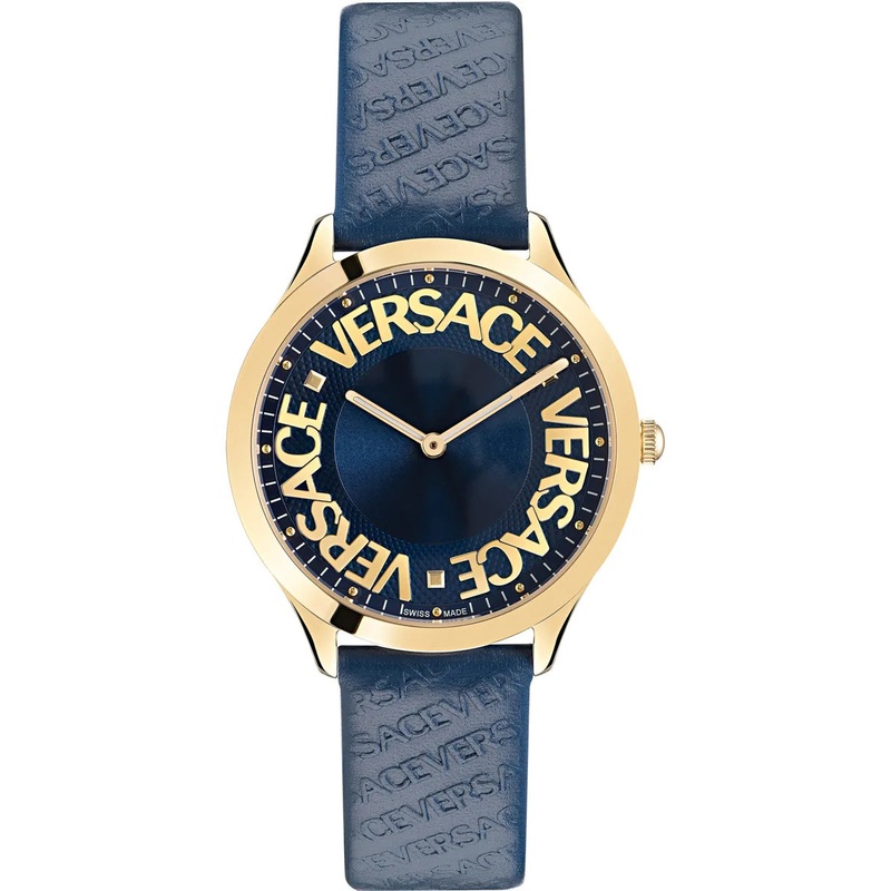 Versace Ladies Watch Logo Halo Blue Gold VE2O00322