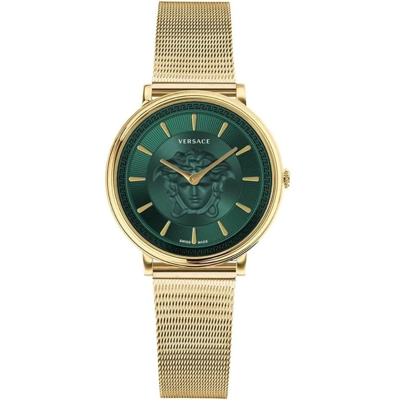 Versace Ladies Watch V-Circle 38mm Green Gold VE8102519