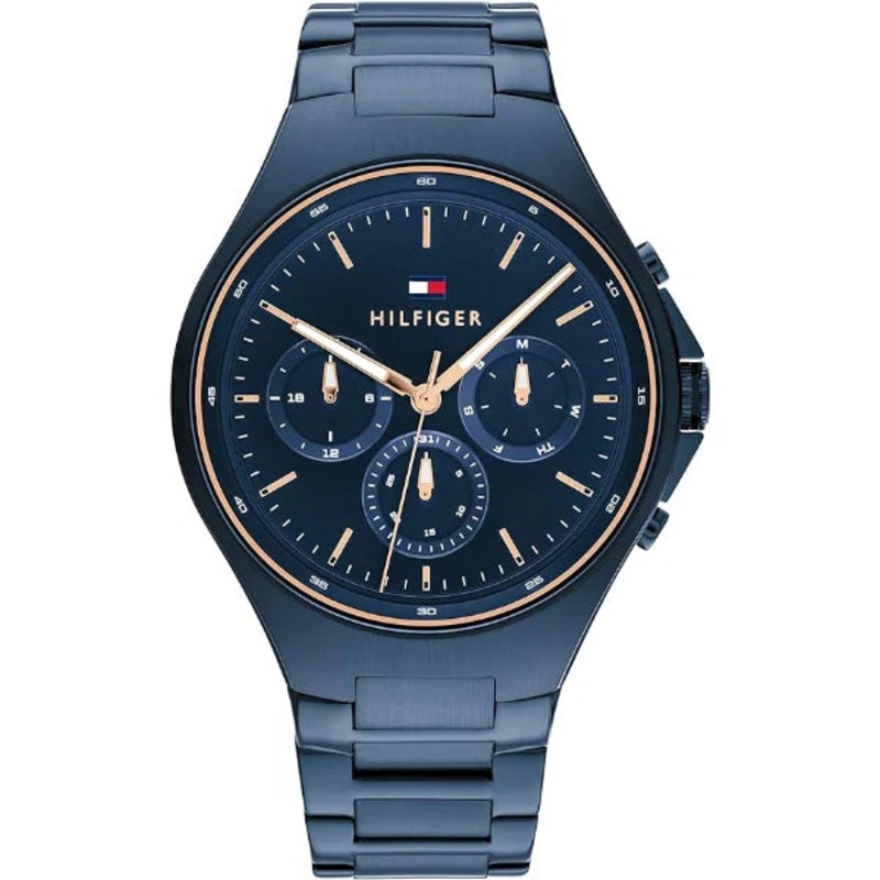 Tommy Hilfiger Justin Blue Stainless Steel Blue Dial Chronograph Quartz Watch for Gents – 1792058