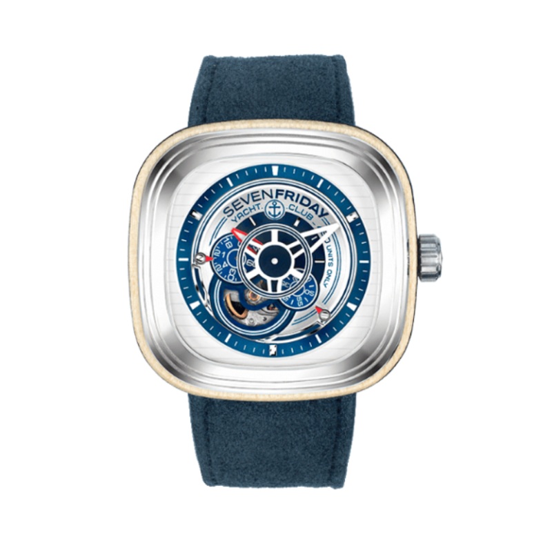 7Friday Blue Silicone Strap White Dial Automatic Watch for Gents – P3/06-X194