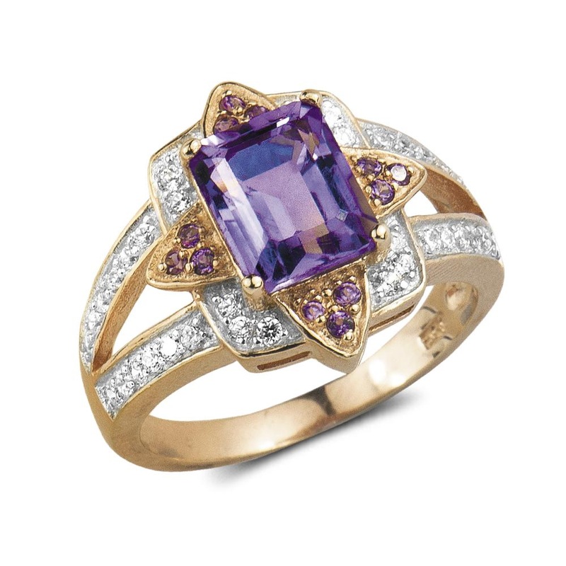 Amethyst Star Ring 5