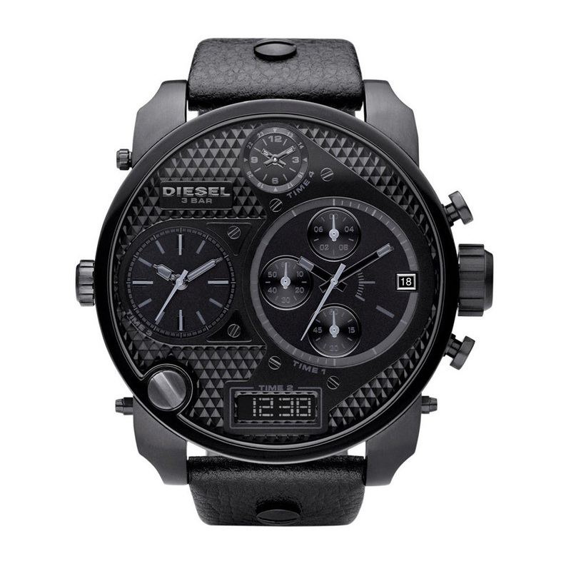 DIESEL DZ7193 Big Daddy Chronograph Men’s Watch 57 Black Stainless Steel