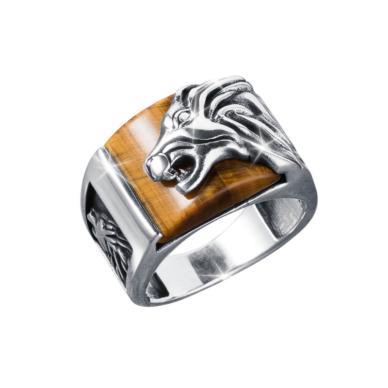 Leo Tiger’s Eye Men’s Ring 8